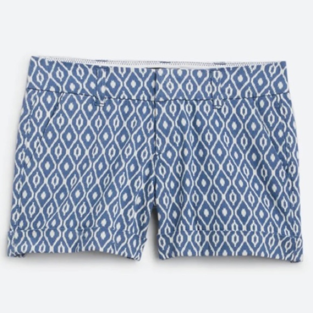 Dear John Finnegan Roll Cuff Printed Shorts, 26, Stone Blue